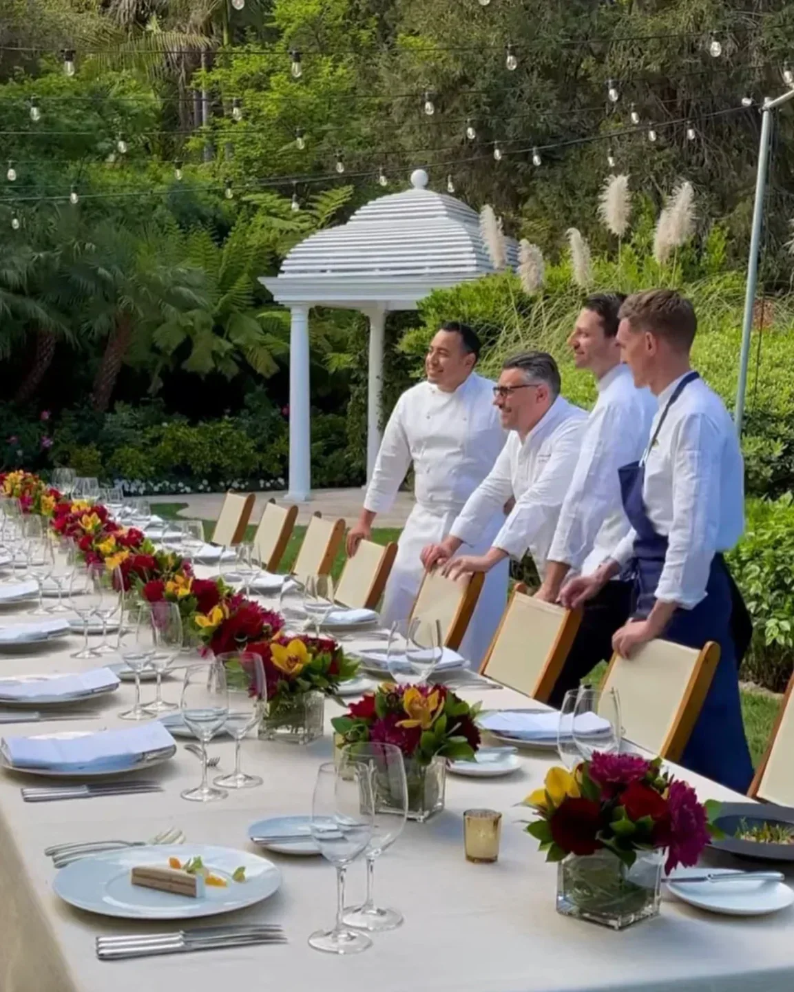 Chefs preparing for a meal at Alain Ducasse at The Dorchester restaurant in London.