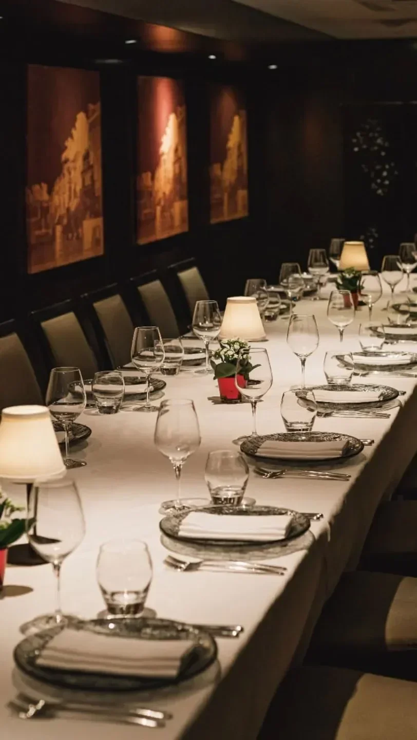 Elegant dining table set at Benares restaurant in London, ready for guests.