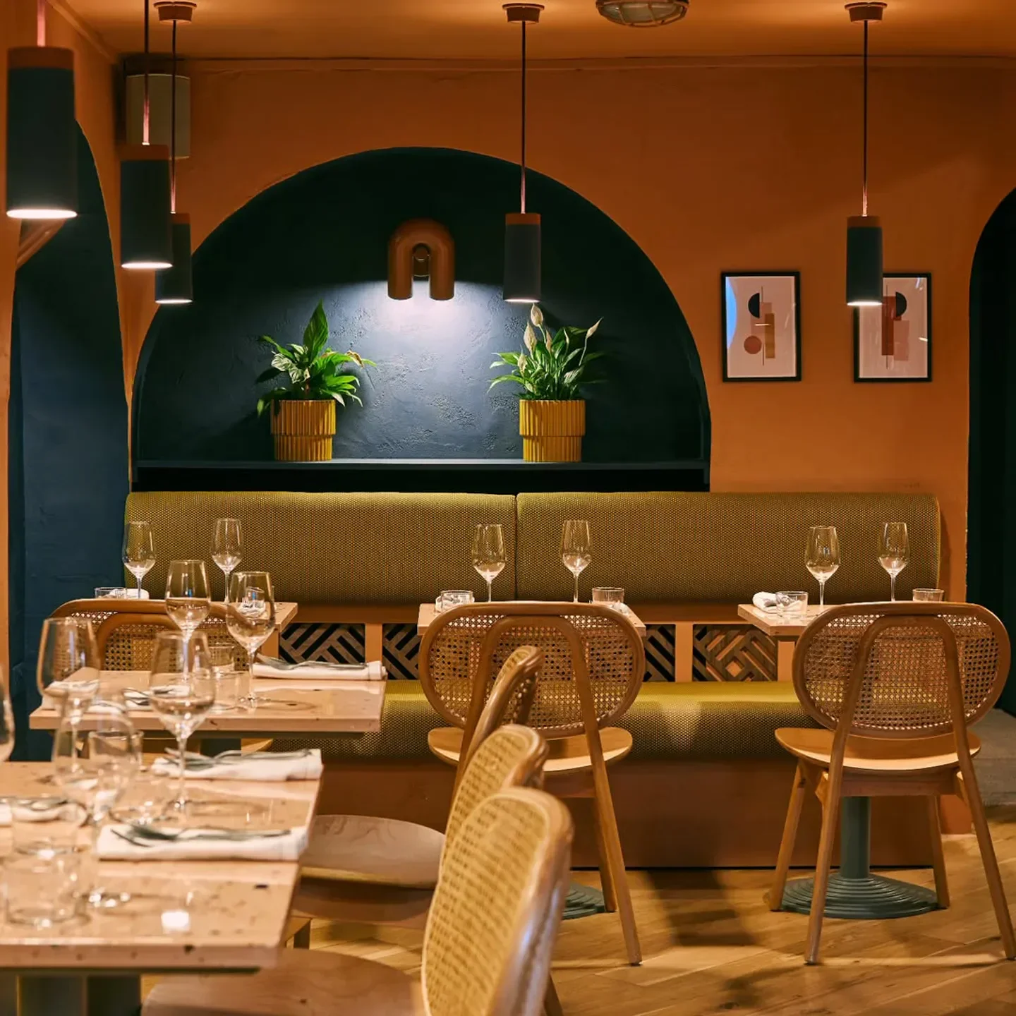 Elegant dining area at Chishuru restaurant in London, featuring stylish interior design.