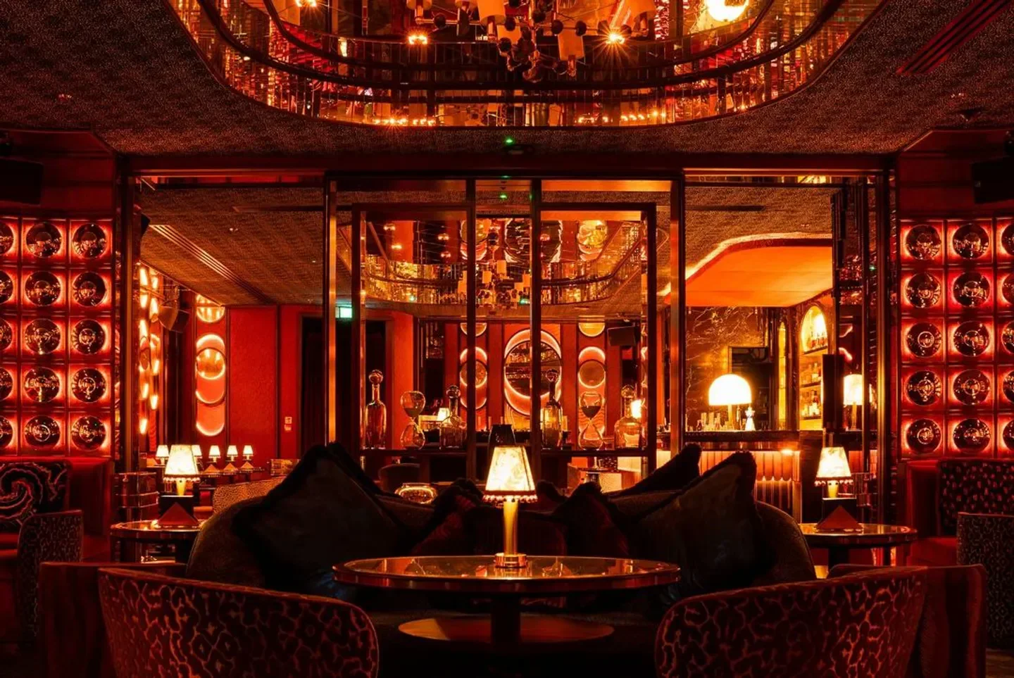 Interior of NYX Mayfair nightclub in London, showcasing a stylish and glamorous design.