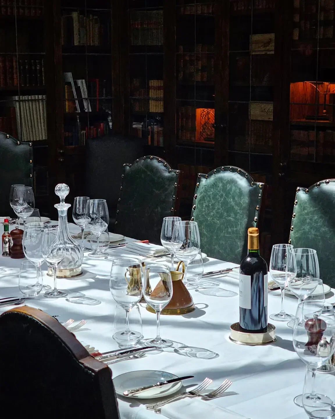 Elegant dining table at The Guinea Grill, a classic restaurant in London.